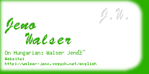 jeno walser business card